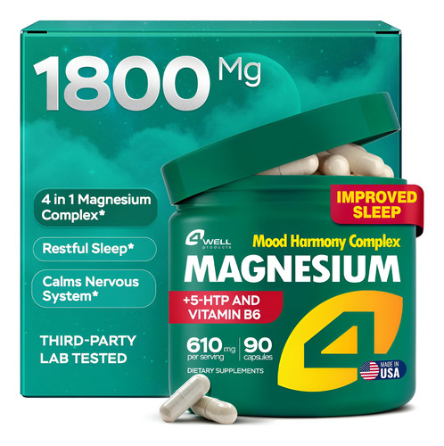 Magnésio Para Sono-complexo Avançado 610mg Com Glicinato, B6