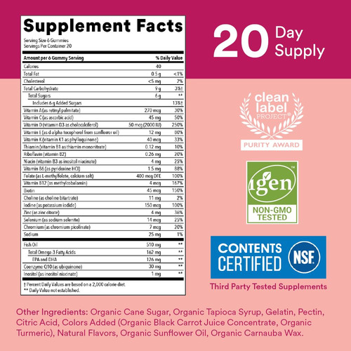 Fórmula Feminina Gummy Vitamins Smartypants Com Ômega 3 120 - Imagem 3