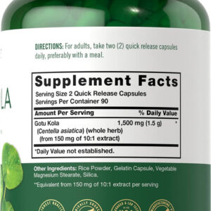 Cápsulas De Gotu Kola Carlyle 1500mg | 180 Unidades