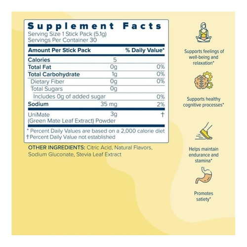 Unicity Unimate Natural Lemon - Mistura Para Bebida De Erva- - Imagem 11