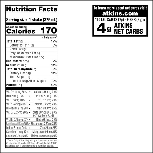 Atkins Mocha Latte Iced Coffee Protein Shake, 15g Proteína, - Imagem 6