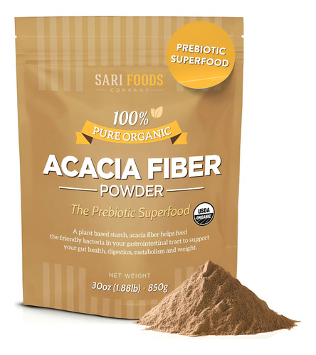 Fibra De Acácia Em Pó Sari Foods Organic 900ml Prebiotic Gut