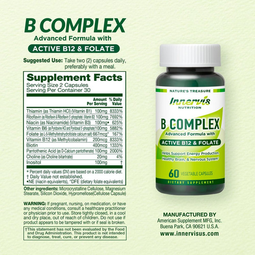 Innervisnutrition Complexo B Avançado Com B12 Ativo - 60 - Imagem 7