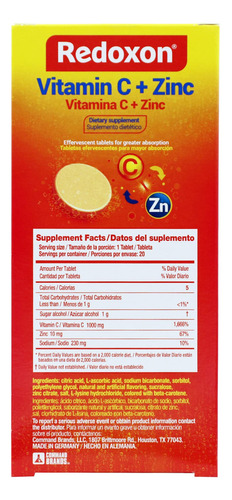 Suplemento Redoxon Vitamina C + Zinco 20 Comprimidos Eferves - Imagem 5