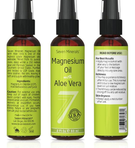 Spray De Óleo De Magnésio Puro Seven Minerals Usp - Imagem 2