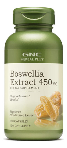 Suplemento Gnc Herbal Plus Boswellia Extract 450 Mg 100 Tabl