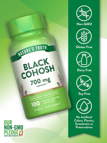 Natureza Verdade Preto Cohosh | 100 Cápsulas | Extrato De Ra - Imagem 4
