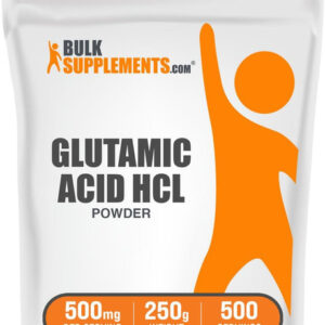 Ácido L-glutâmico Hcl Em Pó 500mg Da Bulksupplements