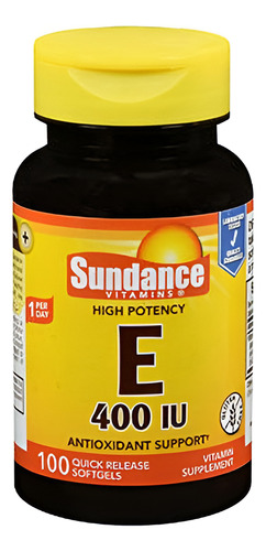 Suplemento De Vitaminas Sundance De Alta Potência E 400 Ui 1