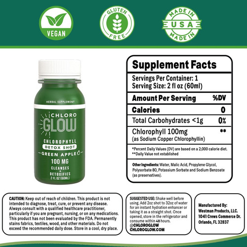 Chloroglow: Bebida Orgânica De Maçã Verde - Imagem 2
