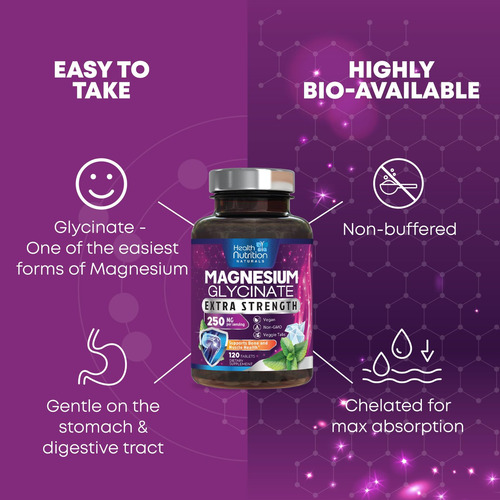 Suplemento Health Nutrition Naturals Magnésio Glicinato 250 - Imagem 3