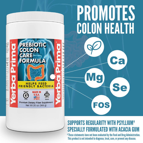 Suplemento Yerba Prima Prebiotic Colon Care 590ml Em Pó - Imagem 4