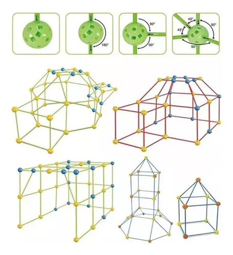 155 Unidades Kids Construction Fort Building Castles Tunnels - Imagem 7