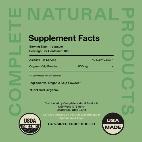Suplemento De Algas Marinhas 600mg Da Complete Natural Produ - Imagem 2