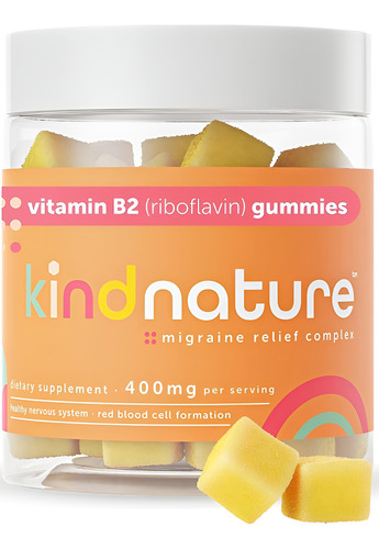 Suplemento Kind Nature Vitamin B2 Gomas Riboflavina 400mg