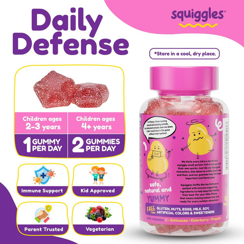 Gomas De Sabugueiro Squiggles Para Crianças Com Própolis E - Imagem 2