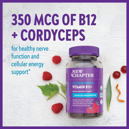 Suplemento New Chapter Organic Vitamin B12+ Gummies 60ct - Imagem 3