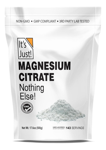 It"s Just - Citrato De Magnésio Em Pó, 500g, Suplemento De M