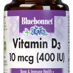 Bluebonnet Nutrition Vitamina D3 400 Ui Softgels, Auxilia No