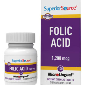 Suplemento De Ácido Fólico De Fonte Superior 1200 Mcg 100 Co