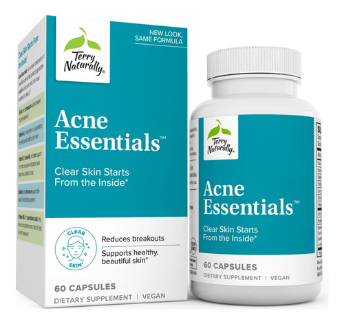 Terry Naturally Acne Essentials - 60 Cápsulas - Reduz Erupçõ