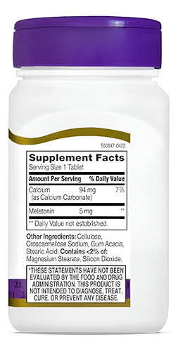 Melatonina 21st Century 5 Mg 120 Comprimidos