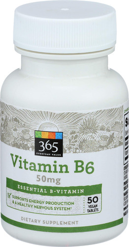 Suplemento 365 Everyday Value Vitamina B6 50 Mg 50 Comprimid - Imagem 2