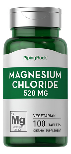 Cloreto De Magnésio Piping Rock 520mg 100