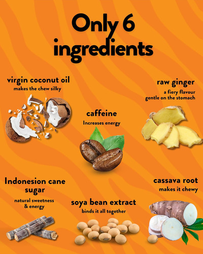 Ginger Rugindo - 60 Gomas De Energia - Mastigam A Cafeína Ve - Imagem 8
