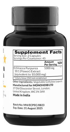 Extrato De Equinácea Purpurea Monoherb 1000 Mg - 90 - Imagem 2