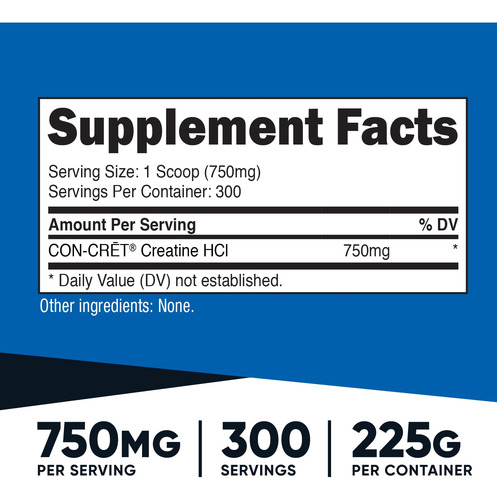 Suplemento Nutricost Creatina Hcl Em Pó 240 Ml (300 Porções) - Imagem 2