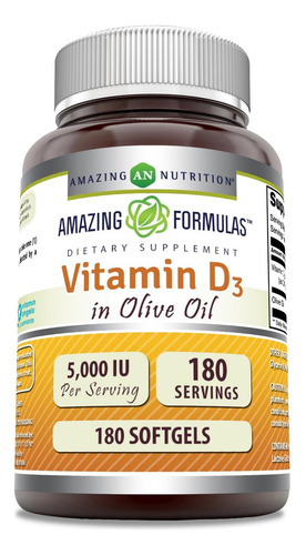 Suplemento De Vitamina D3 Da Amazing Nutrition Com Azeite De - Imagem 2