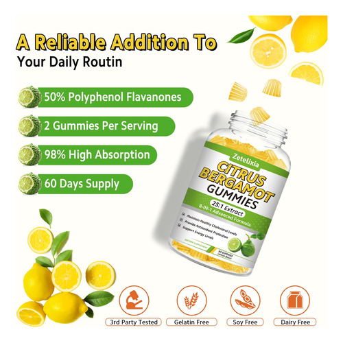 Suplemento Zetelixia Citrus Bergamota, Pacote Com 2 Gomas De - Imagem 6