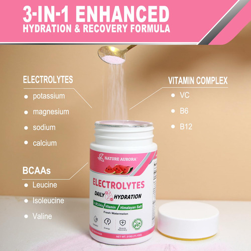 Eletrólito Em Pó Nature Aurora Fresh Watermelon Flavor - Imagem 5