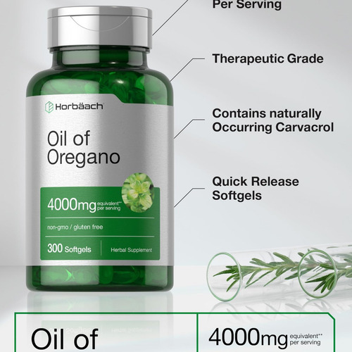 Óleo De Orégano Horbäach | 4000mg | 300 Cápsulas - Imagem 3