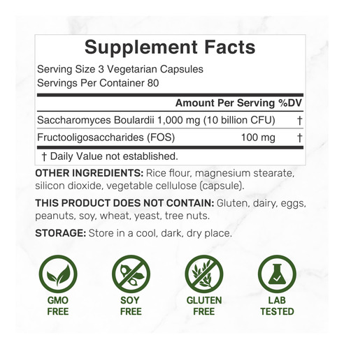 Suplemento De Oferta Suplemento Saccharomyces Boulardii + Fo - Imagem 2
