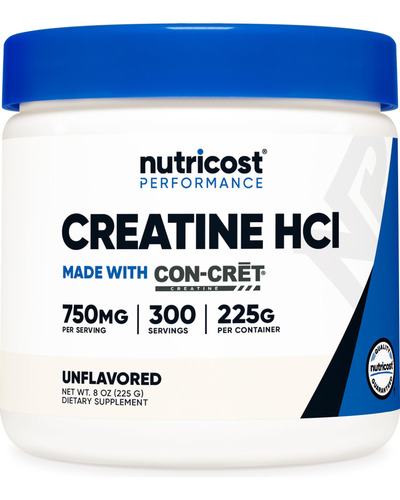 Suplemento Nutricost Creatina Hcl Em Pó 240 Ml (300 Porções)