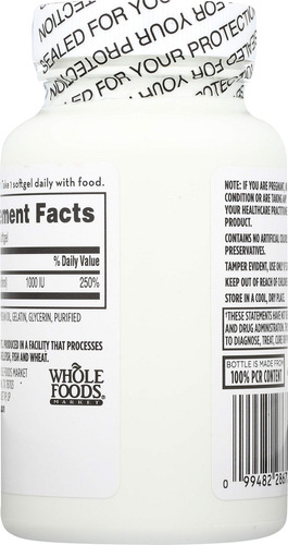 Suplemento 365 Da Whole Foods Market Vitamina D3 1000 Ui 250 - Imagem 4