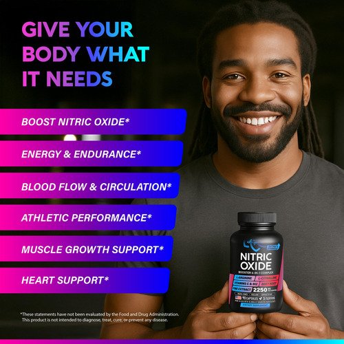 Suplemento De Óxido Nítrico Nutraharmony 2250mg 90 Cápsulas - Imagem 4