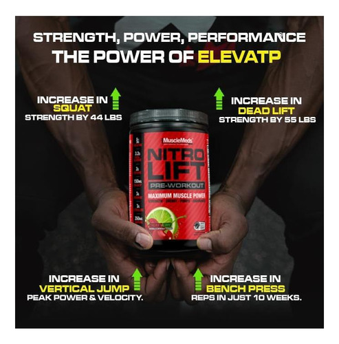 Musclemeds Nitro Elevador Pré -treino Aprimore A Resistência - Imagem 4