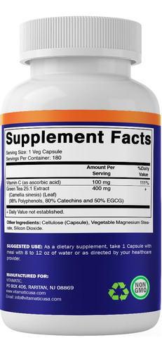 Suplemento Vitamático De Extrato De Chá Verde 25x Concentrad - Imagem 7