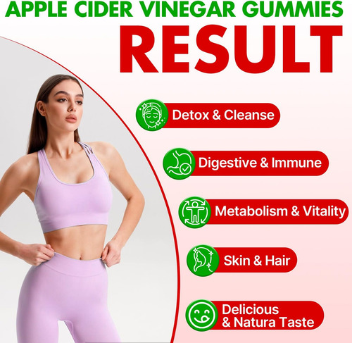 Gummies De Vinagre De Cidra, Adiantado 2000mg Acv Gomoso Com - Imagem 3