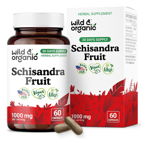 Cápsulas De Schisandra Orgânica Selvagem E Orgânica 1000 Mg