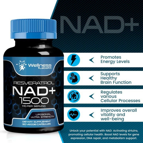 Suplemento Nad, 1500 Mg - Suplemento Nad + Lipossomal Com Re - Imagem 4