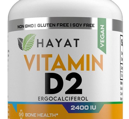 Hayat Hayat D2 Vitaminas Veganas 2.400 Ui, 60 Comprimidos