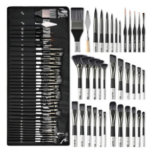 Conjunto De Pincéis Nicpro 36 Unidades Com Faca De Paleta E