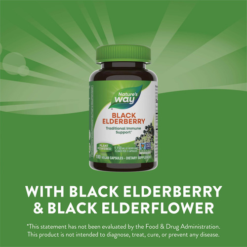 Suplemento Nature"s Way Black Elderberry 100 Cápsulas - Imagem 4