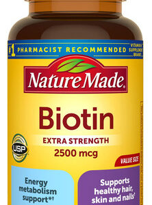 Suplemento De Biotina Natural 2500mcg Para Cabelo, Pele E Un