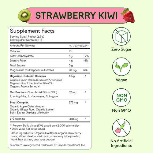 Pacote De 15 Suplementos Feel Goods Gut Guardian Organic Fib - Imagem 6