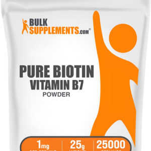 Biotina Em Pó Pura Bulksupplements 1mg - 25g Sem Glúten